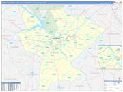 Augusta-Richmond County Metro Area Wall Map Basic Style 2023